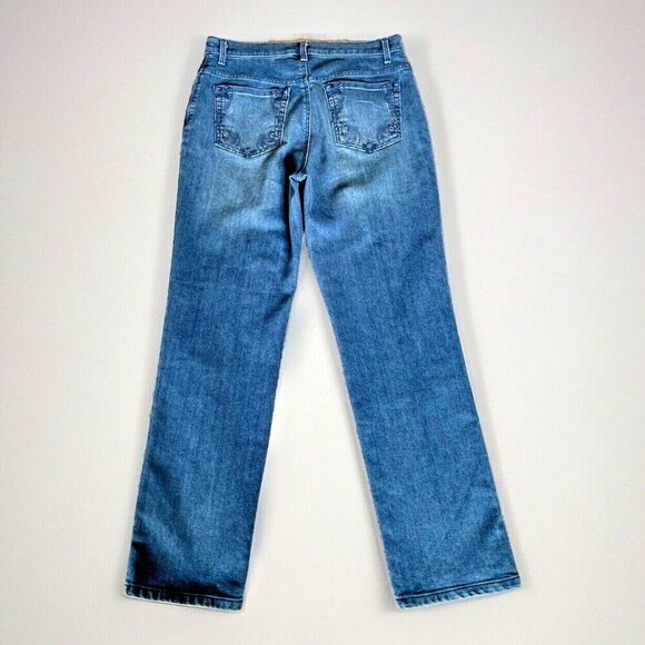 Gloria Vanderbilt Amanda Jeans Women's 8 Short Embroidered Studded Back Pockets - Picture 1 of 12